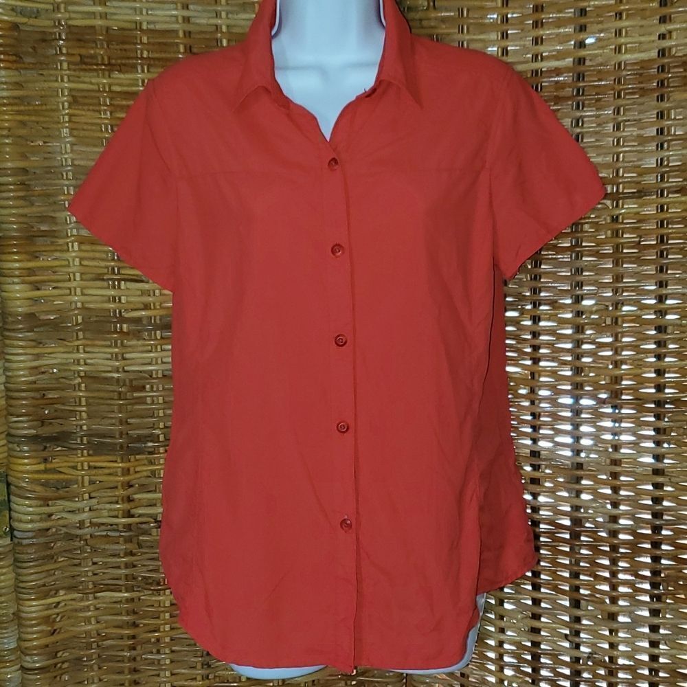 REI Tactel Nylon Vented Button Front Shirt M